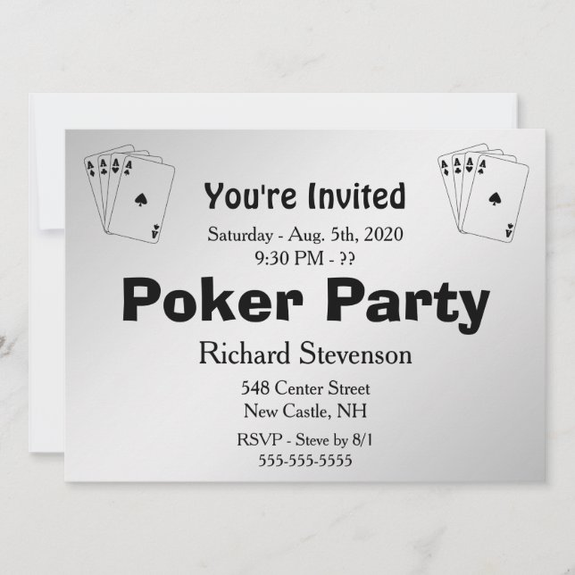 Invitation du Poker Party (Devant)