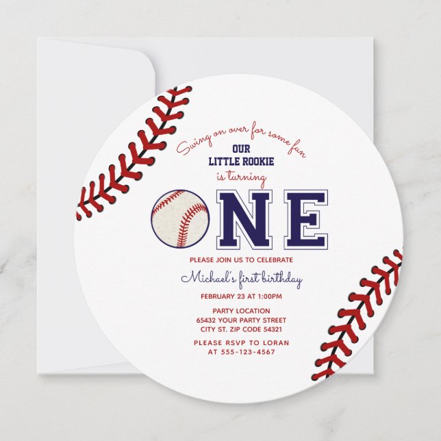 Invitation du premier anniversaire du baseball (Devant)