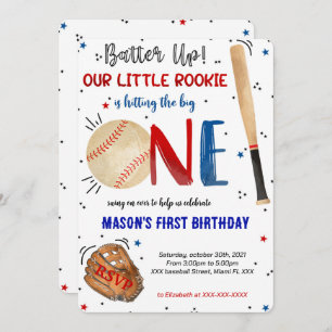 Invitation du premier anniversaire du baseball