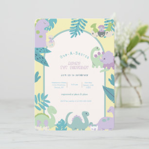 Invitation du premier anniversaire du dinosaure d'