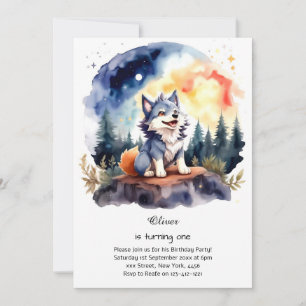Invitation du premier anniversaire du loup