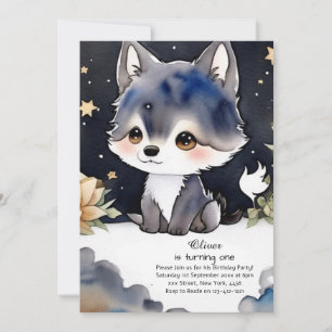 Invitation du premier anniversaire du loup