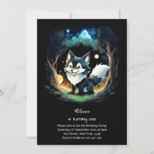 Invitation du premier anniversaire du loup