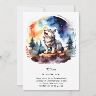 Invitation du premier anniversaire du loup
