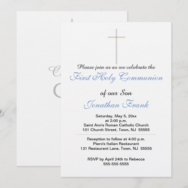 Invitation du premier fils de la communion sainte (Devant / Derrière)