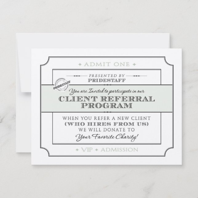 Invitation du programme d'aiguillage des clients (Devant)