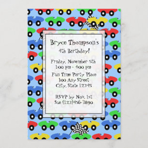 Invitation du race Car Party