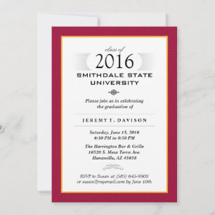 Invitation du Red & Gold Formal Graduation Party