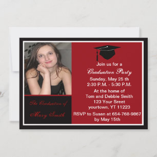Invitation du Red Photo Graduation Party