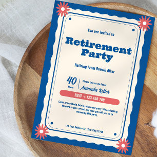 Invitation du Retro Floral Retirement Party