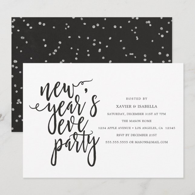 Invitation du réveillon du Nouvel An (Devant / Derrière)