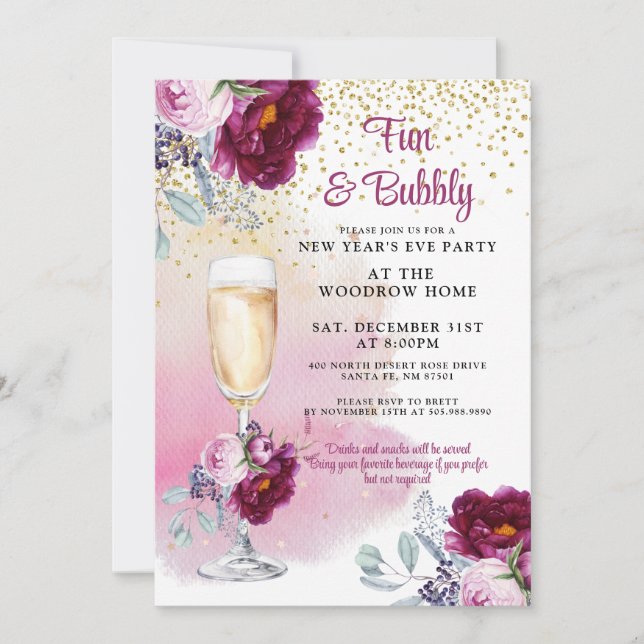 Invitation du réveillon du Nouvel An (Devant)