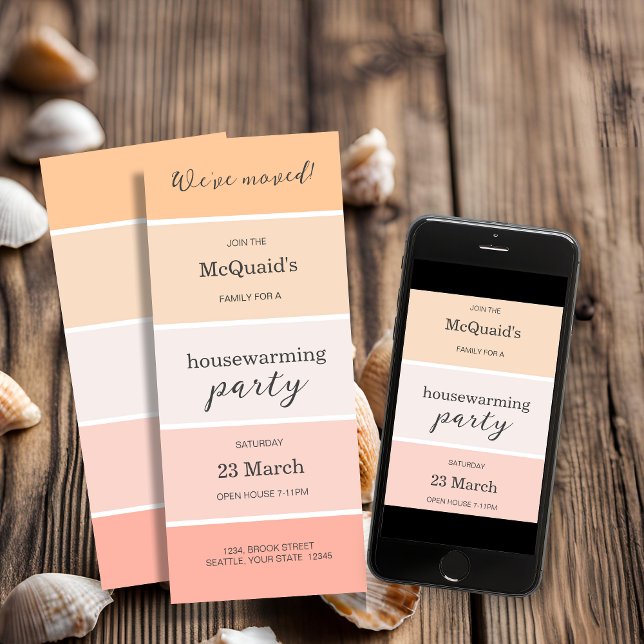 Invitation du rose Pink Peach House Warming Party (Rose Pink and Peach House Warming Party Invitation)