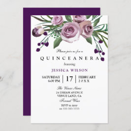 Invitation du Rose pourpre Quinceanera