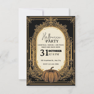 Invitation du Royal Black and Gold Halloween Party