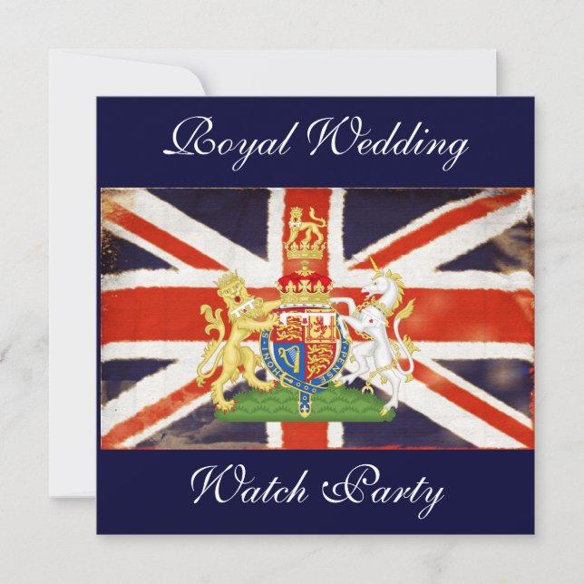 Invitation du Royal Mariage Coat Arms Watch Party (Devant)