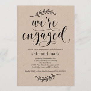 Invitation du Rustic Elegance Engagement Party Kra