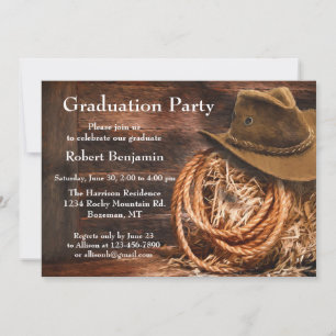 Invitation du Rustic Western Graduation Party