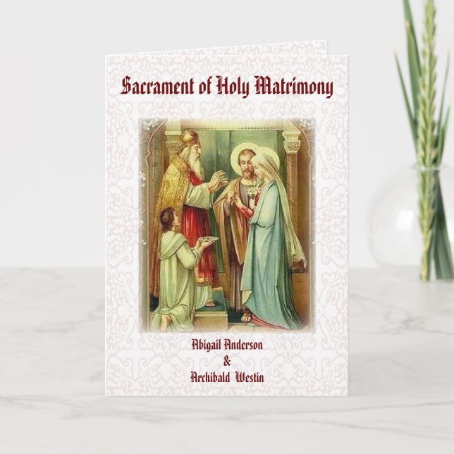 Invitation du sacrement Mariage catholique (Devant)