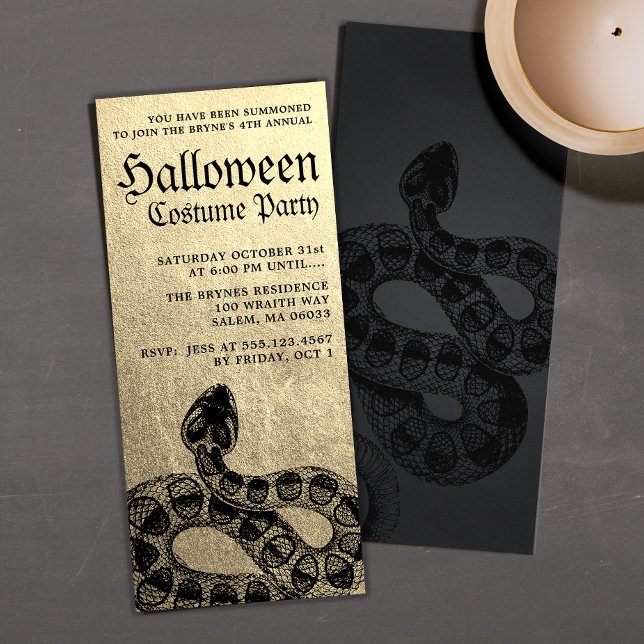 Invitation du serpent d'Halloween adulte or (Créateur téléchargé)