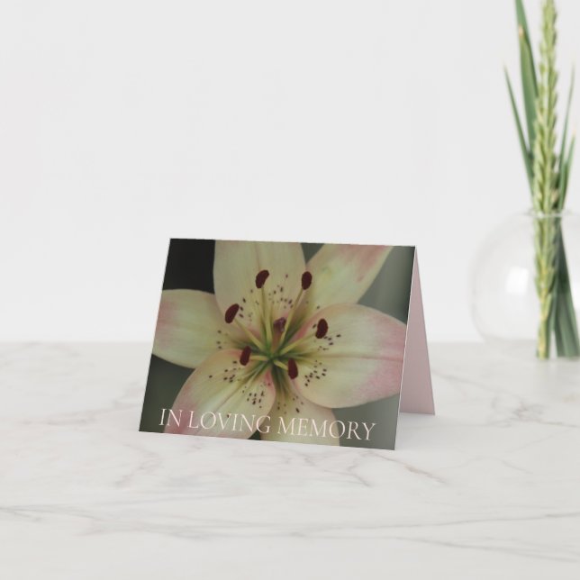 Invitation du service commémoratif In Love Memory (Devant)