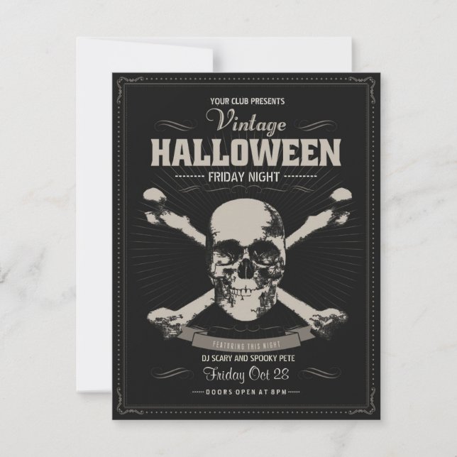 Invitation du Skull Club de Halloween (Devant)