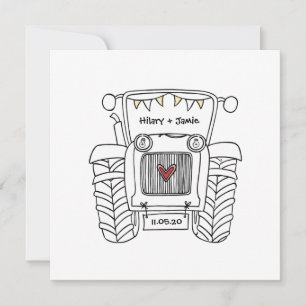 Invitation du soir du Mariage campagnard sur mesur