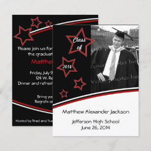 Invitation du Star Photo Graduation Party, noir et