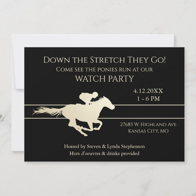 Invitation du Stretch Horse Race Party (Devant)