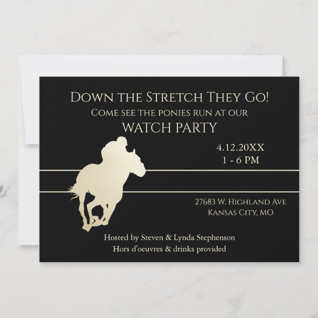 Invitation du Stretch Horse Race Party (Devant)