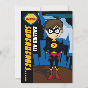 Invitation du Superhero Boy Party