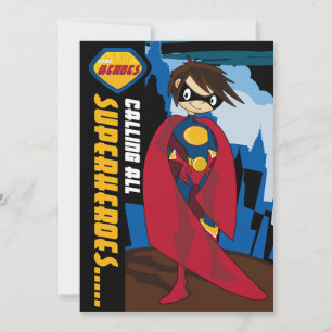 Invitation du Superhero Party