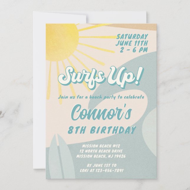 Invitation du surfer n'importe quel Surf d'âge ver (Devant)