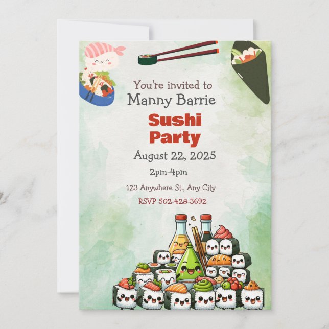 Invitation du Sushi Party (Devant)