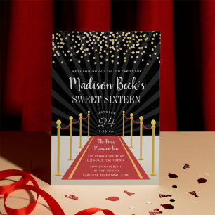 Invitation du Sweet sixteen de tapis rouge Hollywo