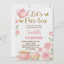 Invitation du Tea Party pour fille éditable
