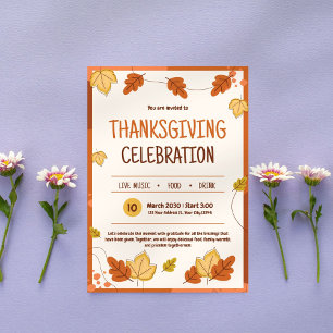 Invitation du Thanksgiving moderne