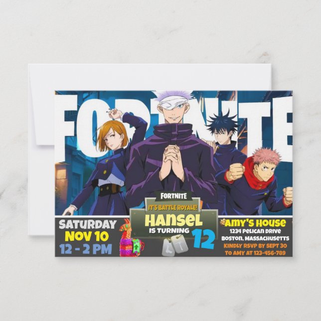 Invitation du thème du jeu (Devant)