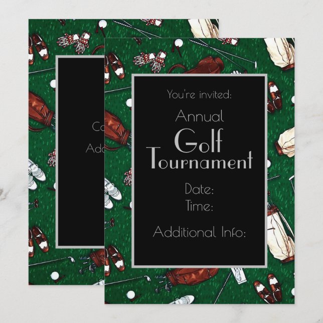 Invitation du tournoi de golf Tee Time (Devant / Derrière)