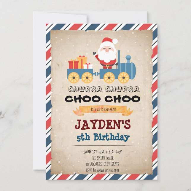 Invitation du train de Noël (Devant)