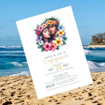 Invitation du Tropical Hawaiian Engagement Party