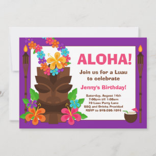 Invitation du Tropical Luau Party