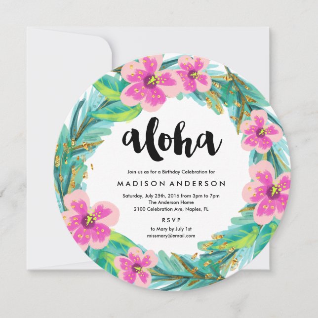 Invitation du Tropical Wreath Party (Devant)