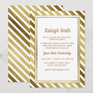 Invitation du Trunk Party Gold White College custo