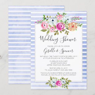 Invitation du Wedding shower d'aquarelle florale m