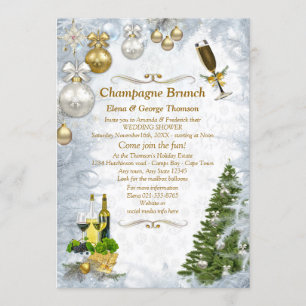 Invitation du Wedding shower de Noël blanc