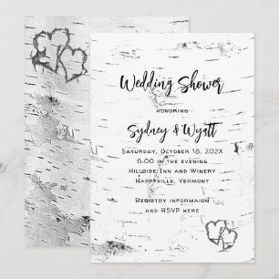 Invitation du Wedding shower d'écorce de bouleau b