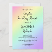 Invitation du Wedding shower Pastel Rainbow Gradie