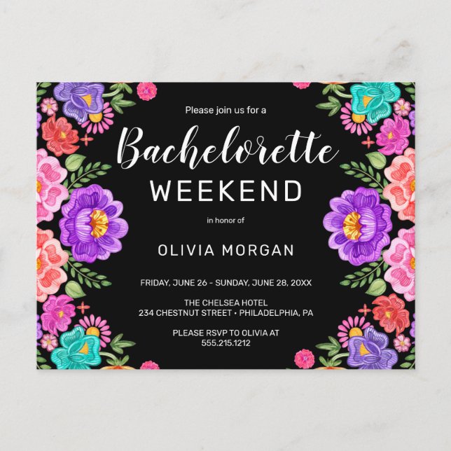 Invitation du week-end de fête de Fiesta Bachelore (Devant)
