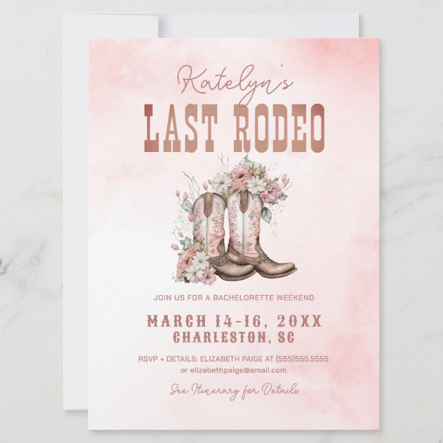 Invitation du week-end du dernier Rodeo Bacheloret (Devant)